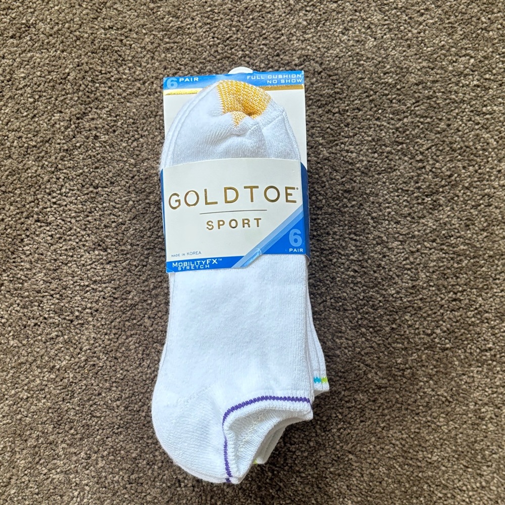 Gold Toe Sport White and Gold Athletic Socks